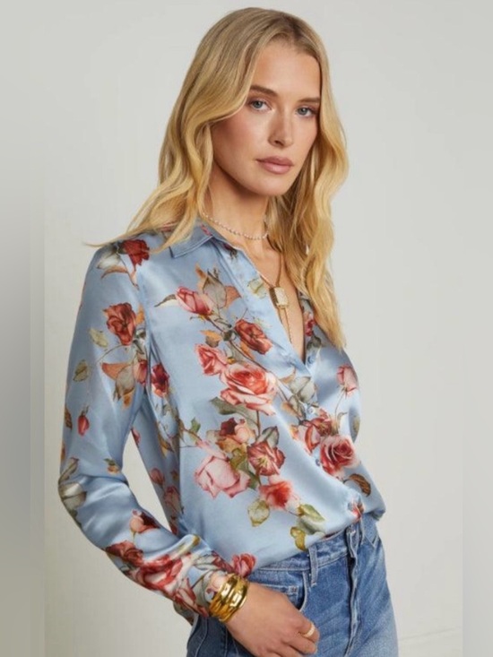L'AGENCE Tops - L’AGENCE Tyler Floral Print 100% Silk Blouse
